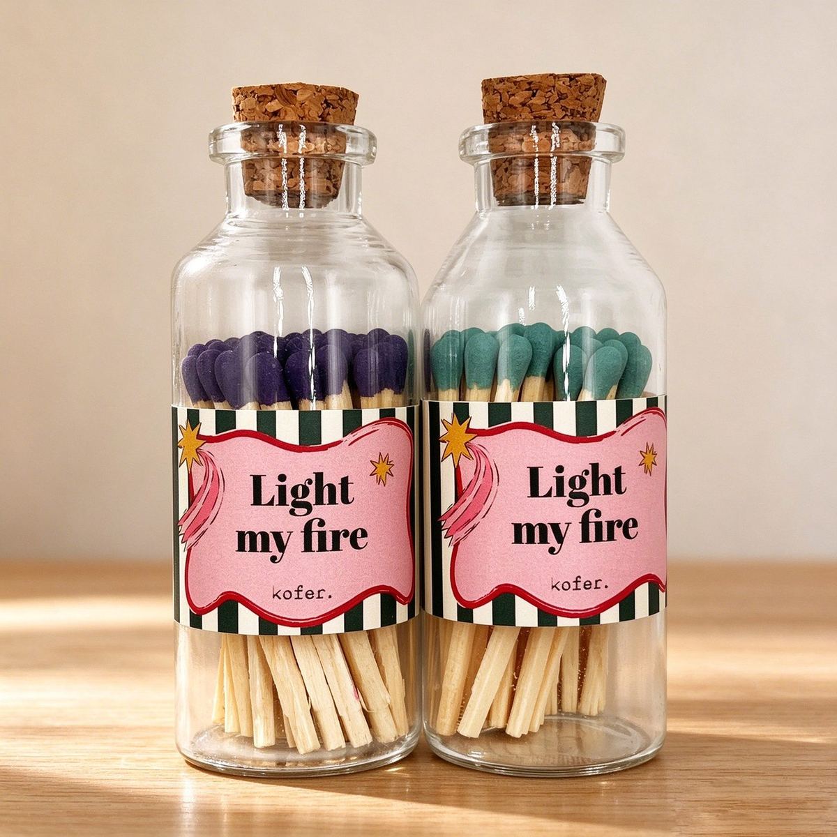 Licensed bottle match sets for the Light My Fire brand